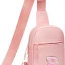 KKXIU Gifts for 6 7 8 9 10 11 12 Year Old Girls Initial Sling Bag Trendy Crossbody Fanny Pack for Teens (Pink)