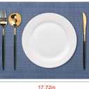 CADONO Placemats Set of 4 Washable Indoor/Outdoor Vinyl Place Mats for Dining Table Durable Non-Slip Heat Resistant PVC Weave Table MatsSimple Style-Deep Blue