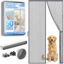 Heavy Duty Magnetic Screen Door Mesh - Auto-Sealing Hand-Free Door Net Screen with 50 Magnets, Pet & Kid Friendly, PET Fine Mesh Doors Screens Keep Bugs & Mosquitos Out Fits Front Doors Size 36” x 78”