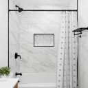 50 Pcs Curtain Rings and Hooks 1.52 Inch - Stainless Steel Shower Curtain Rings and Hooks with Eyelets for Curtains Rods and Bathroom Shower Rods, Black