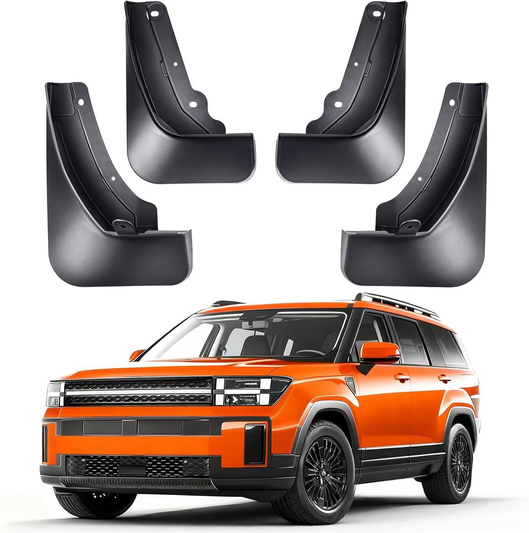 Mud Flaps for Hyundai Santa Fe 2024 2025,All Weather 4PCS Heavy Duty Splash Guards Compatible with Santa Fe Exterior Accessories,OEM Front Rear Mud Fender Flares No Drilling Tire Protector