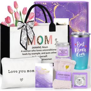 Suhctuptx Purple Gifts for Women, Birthday Gifts w/Canvas Tote Bag
