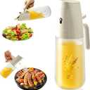 2-in-1 Oil Sprayer & Dispenser - 500ml Kitchen Spray Bottle for Olive Oil, Cooking, Frying, Salad, Vinegar & Barbecue (Grey)