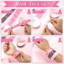 Kenning 400 Pack Breast Cancer Awareness Bracelets Pink Ribbon Paper Wristbands for Event Adhesive Paper Wristbands Courage Believe Faith Bracelets for Public Event Charity Recognition