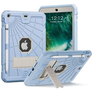 SIBEITU iPad 9.7 inch Case for Kids | iPad 6th Generation Cases with Stand | iPad 5th Generation Case W/Pencil Holder 2018/2017 | Slim Shockproof Protective Case for iPad 9.7 inch 5th/6th Gen (#1 Sky Blue)