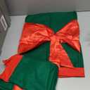 Vesici 4 Pcs Christmas Chair Back Covers Red Green Bows Dining Chair Slipcovers 3D Removable Washable Christmas Decoration Slipcovers Set for Xmas Holiday Kitchen Dining Room Home Office Decorations