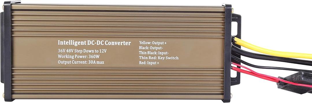 Pro Chaser DCDC Golf Carts RVs 48V 36V Volt Voltage to 12V Step Down Voltage Reducer Regulator for Headlights Taillights Solar Panels Radios (30A 360W)