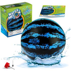 Watermelon Ball  The Ultimate Swimming Pool Game for Under Water Passing, Dribbling, Diving and Pool Games for Teens, Kids, or Adults, Balls Fills with Water, Blue, 9 inches