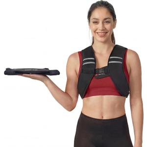 ZELUS Weighted Vest, Washable Z-Fit Soft Iron Weighted Vest for Women and Men, 5/10/15 lb Weight Vest with Reflective Strips & Adjustable Straps, Ultra Thin Weight Vest for Gym Strength Training (Black)