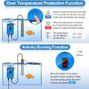 HiTauing Aquarium Heater, Upgraded 200W Fish Tank Heater with Intelligent Leaving Water Automatically Stop Heating and Advanced Temperature Control System, Suitable for Saltwater and Freshwater