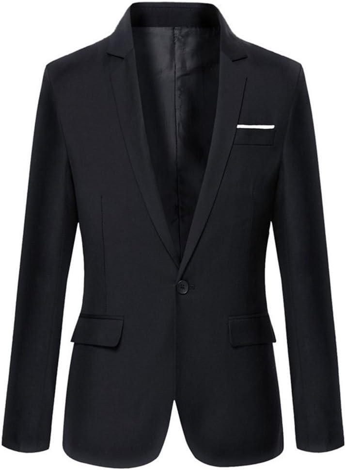 Beninos Mens Blazer Jacket Slim Fit Casual One Button Sport Coats (Black, M)
