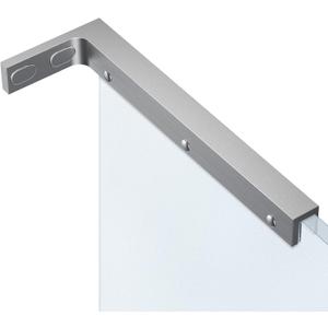 Heavy Duty Fixed Glass Clamp Support Bracket for Frameless Shower Doors,Reliably 304 Stainless Steel Stabilizing Bar for 6-12mm Glass Panels,No-Drill Installation, Brushed Finish (Right Side Glass)