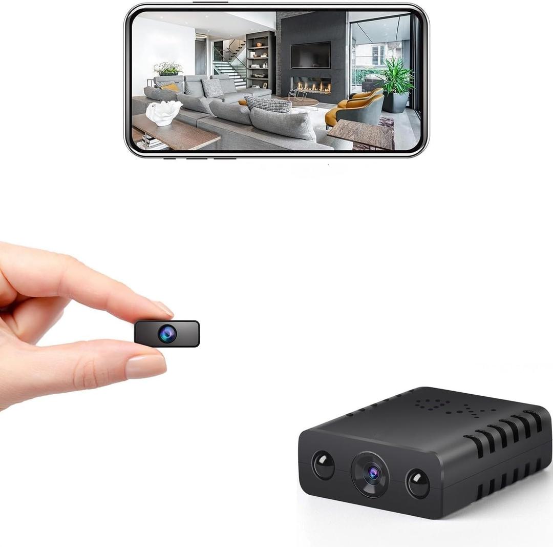 New Mini WiFi Security Camera, Black, 1080P HD Indoor Surveillance Camera with Night Vision, Motion Detection, App Control, Loop Recording for Baby Monitoring