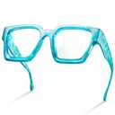 livho Oversized Eyewear Frame for Woman and Men - Rectangle Fashion Glasses for Computer, Chic Preppy Frame