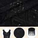 1920s Dresses for Women, Sequin Fringed Gatsby Flapper Cocktail Dresses with 20s Accessories Set, Roaring 20s Costumes (Black)