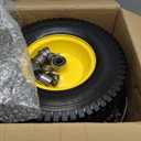 AR-PRO (2-Pack) 13x5.00-6 Flat Free Tire and Wheel Assembly, Solid Lawn Mower Front Wheels with 3"-6" Centered Hub, 3/4" Bearing, Compatible with Riding Mowers & Garden Tractors