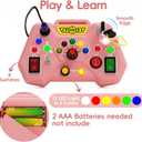 Toddler Busy Board With LED Light - Baby Game Sensory Toy,Light Switches Montessori Toy for 3 Year OldKids Educational Learning Activities Toys,Easter Basket Stuffers Ideas for 3 4 5 6 Boys Girls