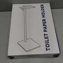 RUACQ Toilet Paper Holder Stand, Bathroom Toilet Paper Roll Holder Free Standing, Toilet Tissue Holder Stand with Post Pivoting Design, Stable Weighted Base, SUS304 Stainless Steel (Brushed Nickel)