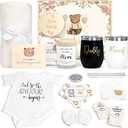 15-Piece New Parent Gift Set for Pregnancy & Postpartum – Care Essentials for Parents, Gift Box with Apparel, Keepsake & Adult Drinkware (White)