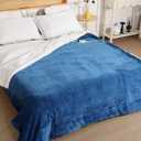 Electric Blanket 62x84in Heated Blanket Twin Size - Soft Flannel Heating Blanket with 9 Heating Level & 2-10 Hour Auto Off, Chair Heated Blanket for Winter, Gift for Grandma, Blue