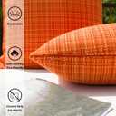 Kevin Textile Outdoor Waterproof Throw Pillow Covers 14x24 Inch Pack of 2 Woven Faux Linen Farmhouse Decorative Water Resistant Lumbar Cushion Covers for Tent Patio Garden Couch Sofa Orange