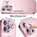 Compatible for iPhone 11, 11 Mini, 11 Pro & iPhone 11 Pro Max Camera Lens Protector (3+1 Pack) - Bling Sparkling Glitter, Anti-Scratch Camera Cover with Tempered Glass, Case Friendly (Pink)