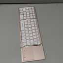 Samsers Foldable Bluetooth Keyboard with Touchpad - Portable Wireless Keyboard with Holder, Rechargeable Full Size Ultra Slim Pocket Folding Keyboards for Android Windows iOS Tablet & Laptop - Pink (BT x1, Rose Gold)