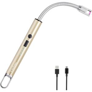 Castelar Electric Candle Lighter with Long Flexible Neck, USB Rechargeable Arc Lighter with Safety Lock for Candle, BBQ, Camping, Housewarming, and Birthday Gifts
