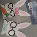 2Pcs Easter Decorations Indoor Bunny Couple Wooden Centerpieces for Tables Rustic Farmhouse Wood Table Sign Cute White Rabbit with Glasses Blocks Spring Home Decor Tiered Tray Office Desk Mantle Shelf (Large)