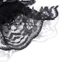 Lace Black Gloves Tea Party Short Fishnet Bow Gloves Costume for Women