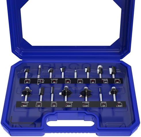 BITCUT Router Bits Set of 15 Pieces 1/2 Inch Router Bit Set Woodworking Tools for Beginners, Router Bits Sets Idea Gifts for Dad BITCUT Router Bits Set of 15 Pieces 1/2 Inch Router Bit Set Woodworking Tools for Beginners, Router Bits Sets Idea Gifts for Dad