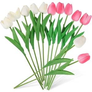 Garneck 10 Pcs Real Touch Faux Tulips Artificial Tulips Decor for Home Fake Flowers Bouquet