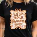 Fall for Jesus Christian T-Shirt – Cozy Autumn Faith Tee, Size: XS