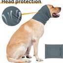 2 x MAMORE Dog Calming Hoodie, Dog's Ear Muffs Head Cover for Anxiety Relief, Grooming and Force Drying Protection, Noise Canceling for Dogs (Light Blue, Small)