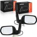 A-Premium Pair (2) Driver and Passenger Side Power Door Mirror - Compatible with Honda CR-V CRV 2012 2013 2014 - Non-Heated Manual Folding Black Smooth Outside Rear View Mirror - Replace# 76258T0AA11
