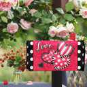 Valentines Love Hearts Welcome Mailbox Cover Magnetic Standard Size 20.5" x 18", Red Polka Dots Buffalo Plaid Stripe Decorative Post Letter Box Wrap Decor Garden Yard Outdoor Decoration