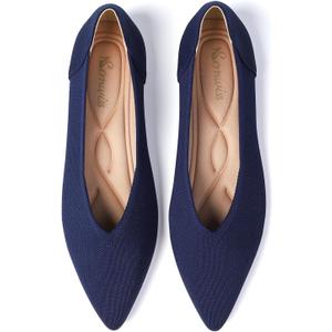 Semwiss Women's Ballet Flats Comfortable Casual Dressy Shoes Work Office Shoes Pointed Toe Flats Navy Size 10