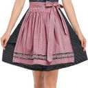HiZiTi Oktoberfest Costumes Women Dirndl Dresses 3 Pcs German Oktoberfest Dress Bavarian Blue Dress White Blouse Pink Apron (Blue, L)
