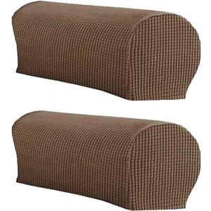 LINGXIYA Set of 2 Sofa Armrest Cover, Soft Stretch Arm Cover for Recliners Sofas Chairs,Couch Furniture Armrest Protector Covers (Dark Brown)