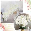IPOPU 6Pcs White Orchids Artificial Flowers with 9 Large Blooms 37.4" Long Stem Fake Silk Orchid Look Real Flowers for Tall Vase Faux Orchids for Wedding Home Party Dining Table Centerpiece Decoration