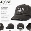 Dad Hat for Men, Washed Cotton Baseball Cap with Brown Leather Patch, Adjustable (Brown)