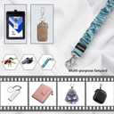 Lanyardio Stretchy Scrunchie Lanyard for ID Badges Keys, Cute Teacher Lanyard for Women with 2 Card Holders 19.23 Inch (Blackish Green)