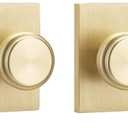parro Gold Interior Door Knobs Interior for Closet Dummy, Pismo Knob Door Handles with Non Locking, Satin Brass for Elegant Style