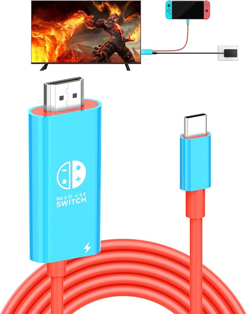Switch Dock for Nintendo Switch & OLED, USB C to HDMI Adapter Cable for Nintendo Switch Dock, Type-C to HDMI Conversion Cable Replaces The Original Switch Dock Station for TV Projection Screen (Blue)