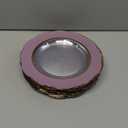 WDF 30Pcs Pink Plates Disposable with Gold Rim - Baroque Clear Pink and Gold Plastic Party Plates Ideal for Wedding/Baby Shower