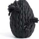 3D Dragon Egg - Easter Egg with Flexible Dragon Inside, Large 3D Printed Gift, Figurine Decor, Executive Desk Toy(12 Dragon, Black)