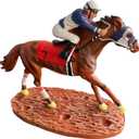 Race Horse Figurine Statue Decor Thoroughbred with Jockey Horse Racing Memorabilia