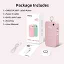 ORGSTA Label Maker, S001 Portable Bluetooth Label Maker Machine with Tape, Thermal Label Printer for Home, Office, School Organization, Wireless Mini Labeler Machine, Pink