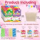 Scratch Paper Art Party Favors for Kids: 24 Pack Rainbow Scratch Notebook, Goodie Bags Stuffers Coloring Books Party Favors for Kids 3-12, Bulk Classroom Birthday Gifts for Student