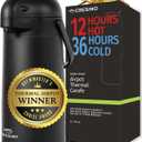 Airpot Coffee Dispenser With Pump, Black - 12 Hours Hot Water Dispenser with Pump, 36 Hours Cold - Coffee Thermal Carafe for Hot Drinks, Tea Flask for Beverages -Large Carafe w/ One-Handed Dispensing (102 Ounces)